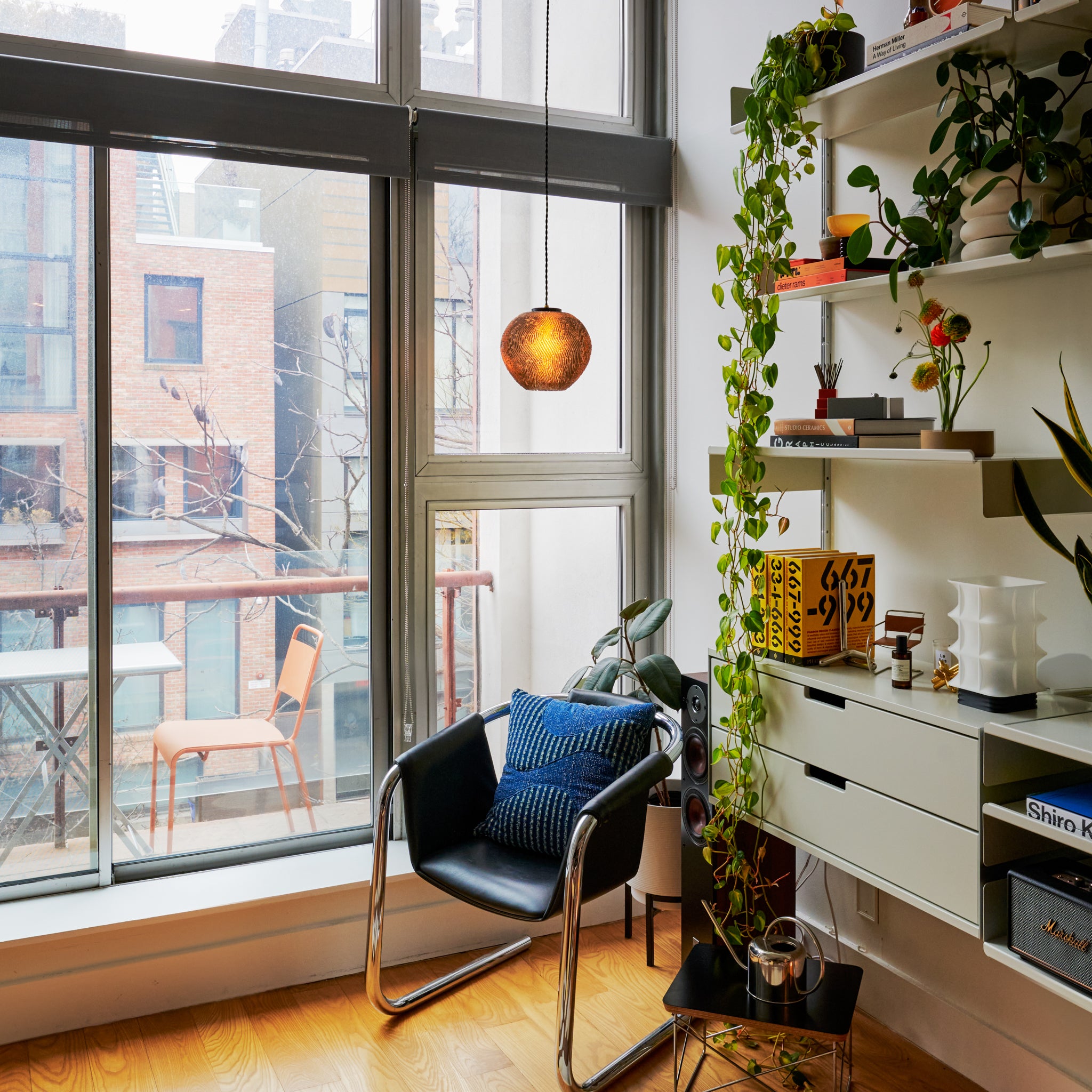 Image of Coral Pendant Smoke in cozy winter living room