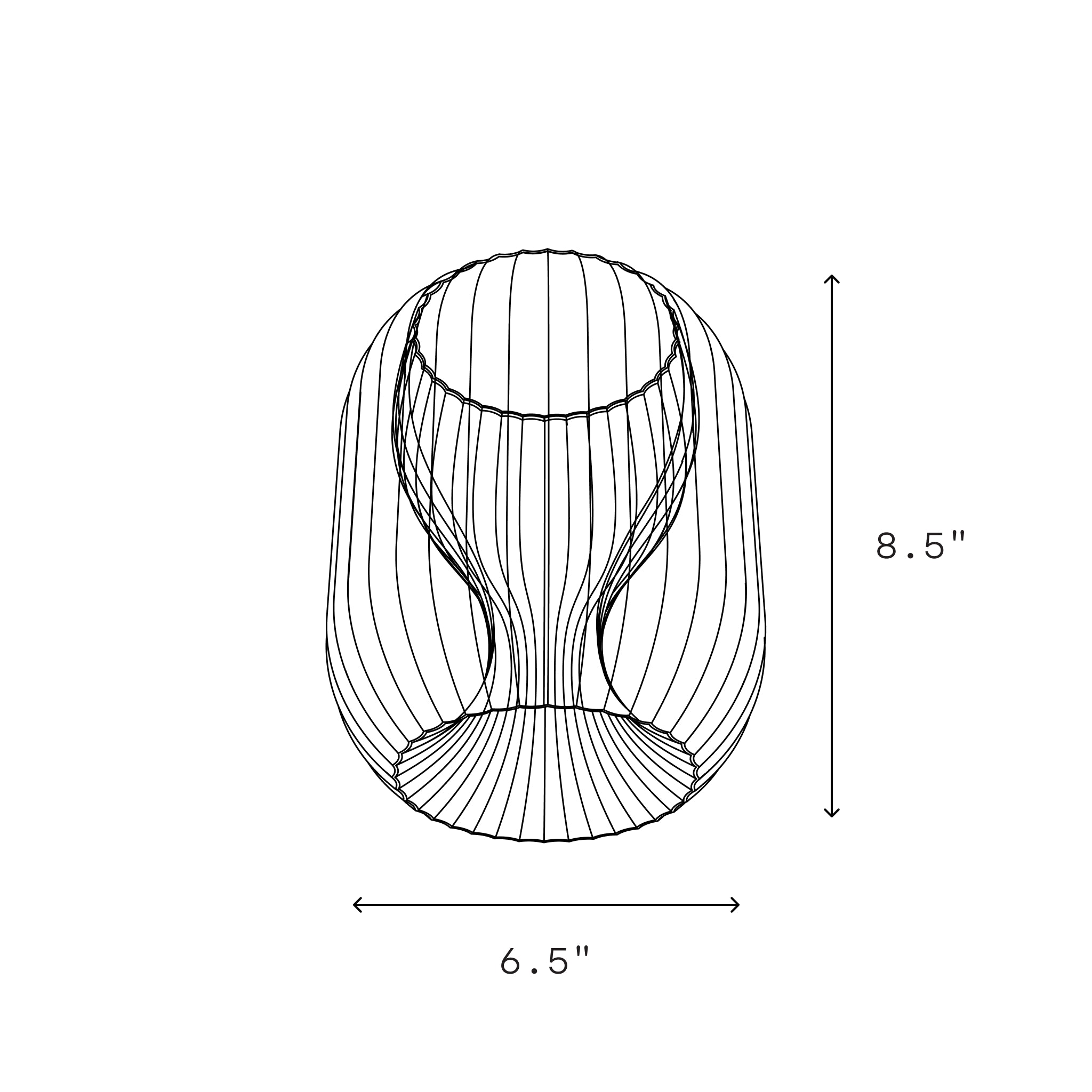 Image of Allium Pendant dimensions: 8.5 inches tall, 6.5 inches wide