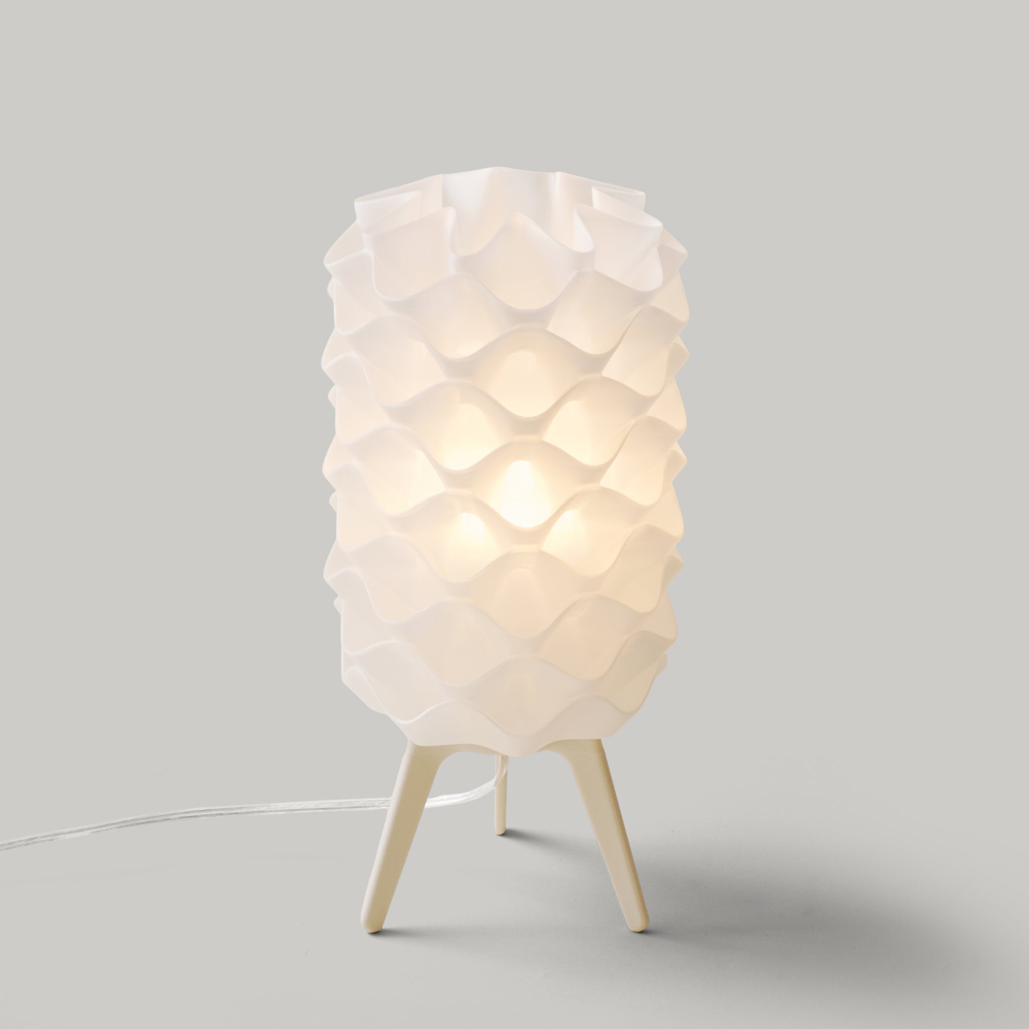 Lotus Lamp in Eggshell on white background