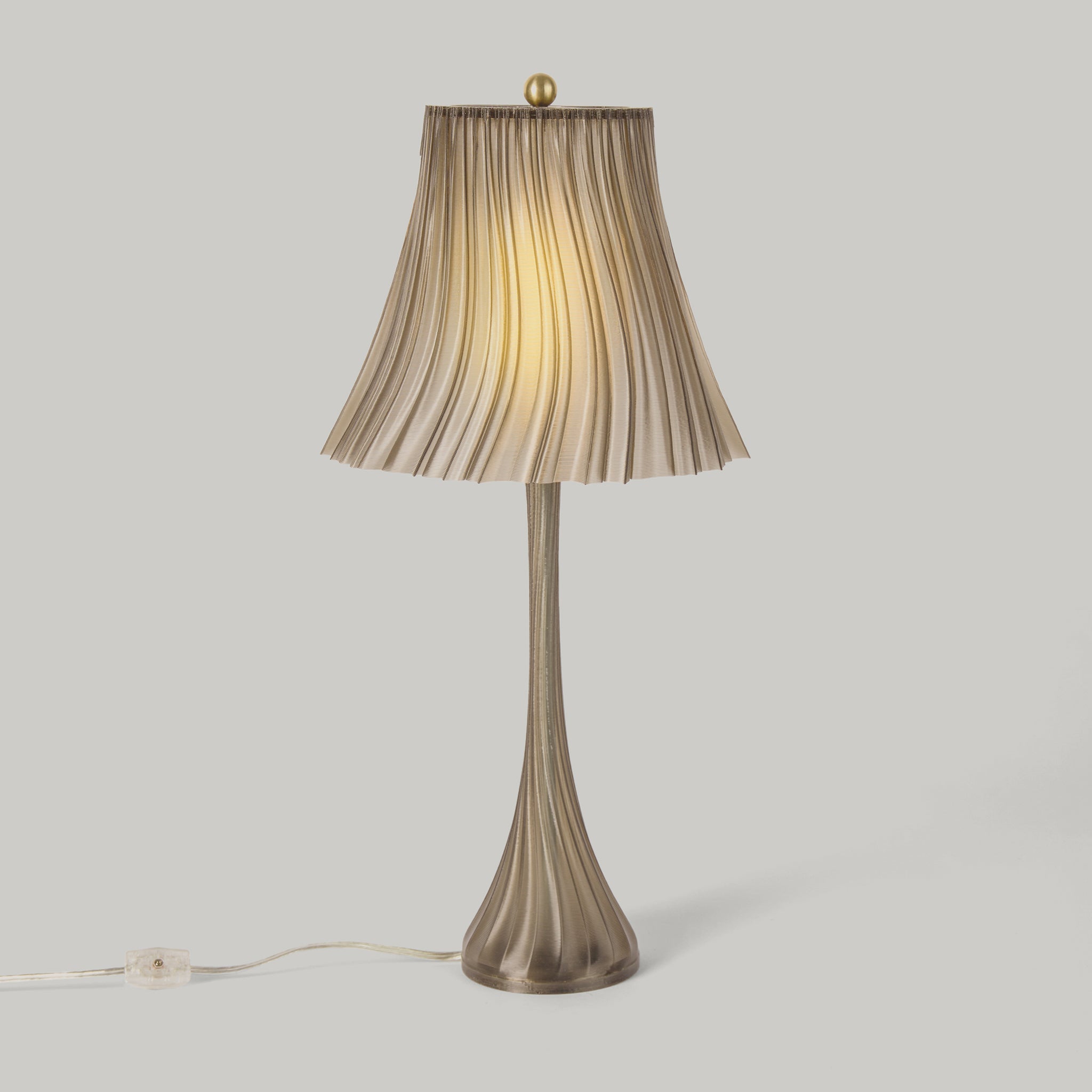 Pleat Lamp in Smoke on white background