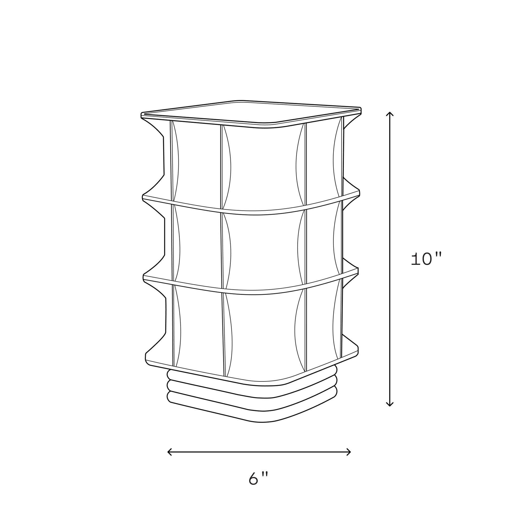 Image of Scaffold Lamp with dimensions: 10 inches tall, 6 inches wide