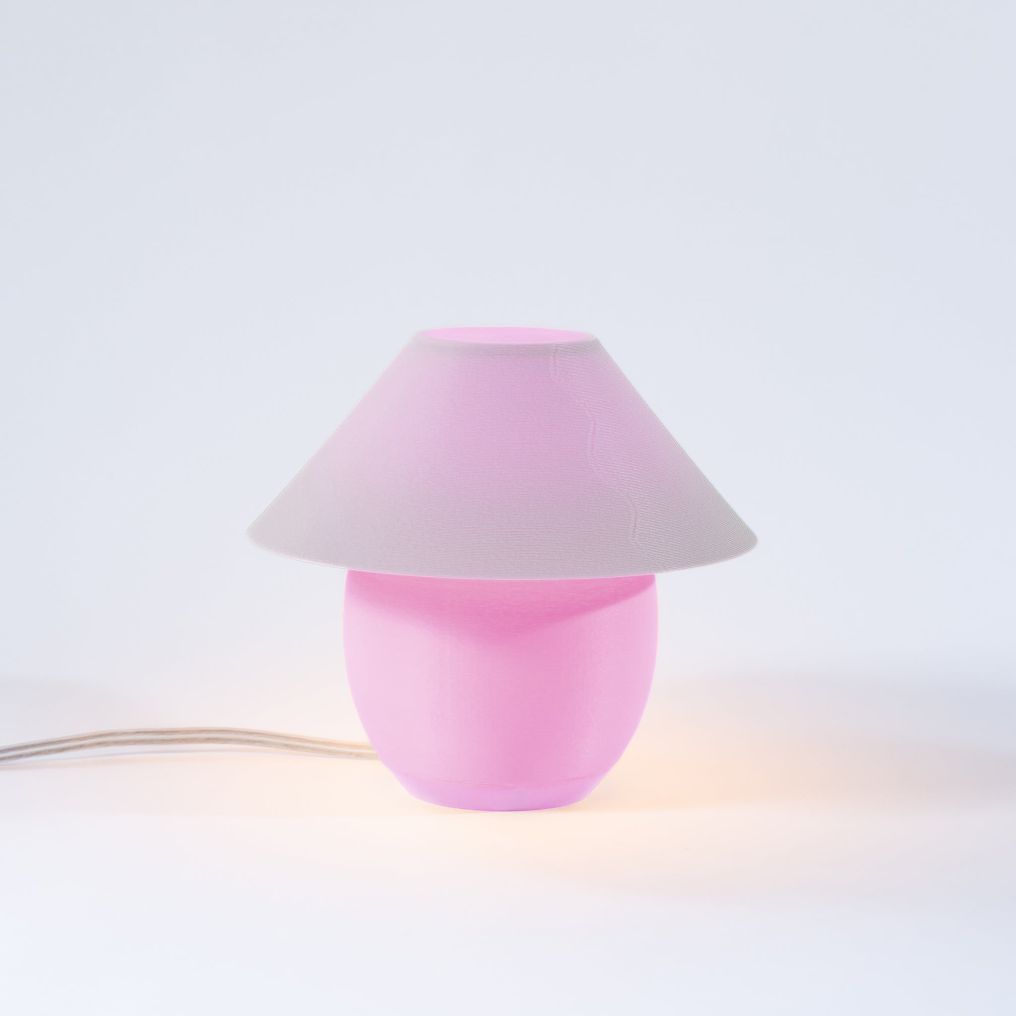 Scoop Lamp in lavender on white background