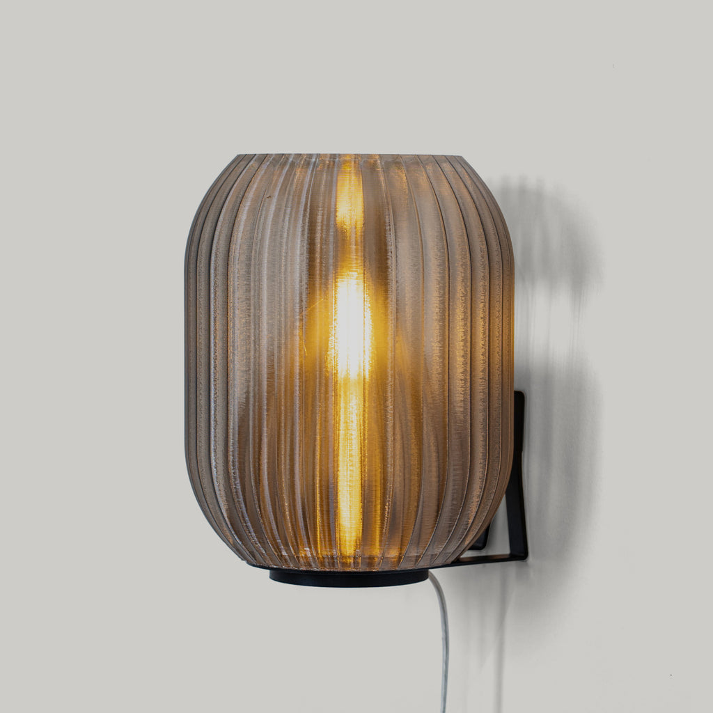Allium Sconce in Smoke on white background