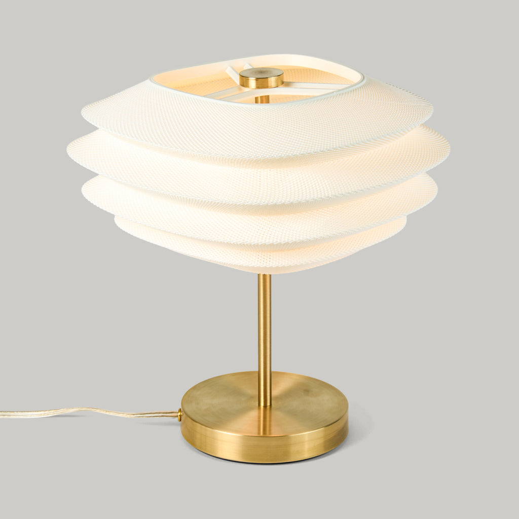 Arcas Lamp in Brass on white background