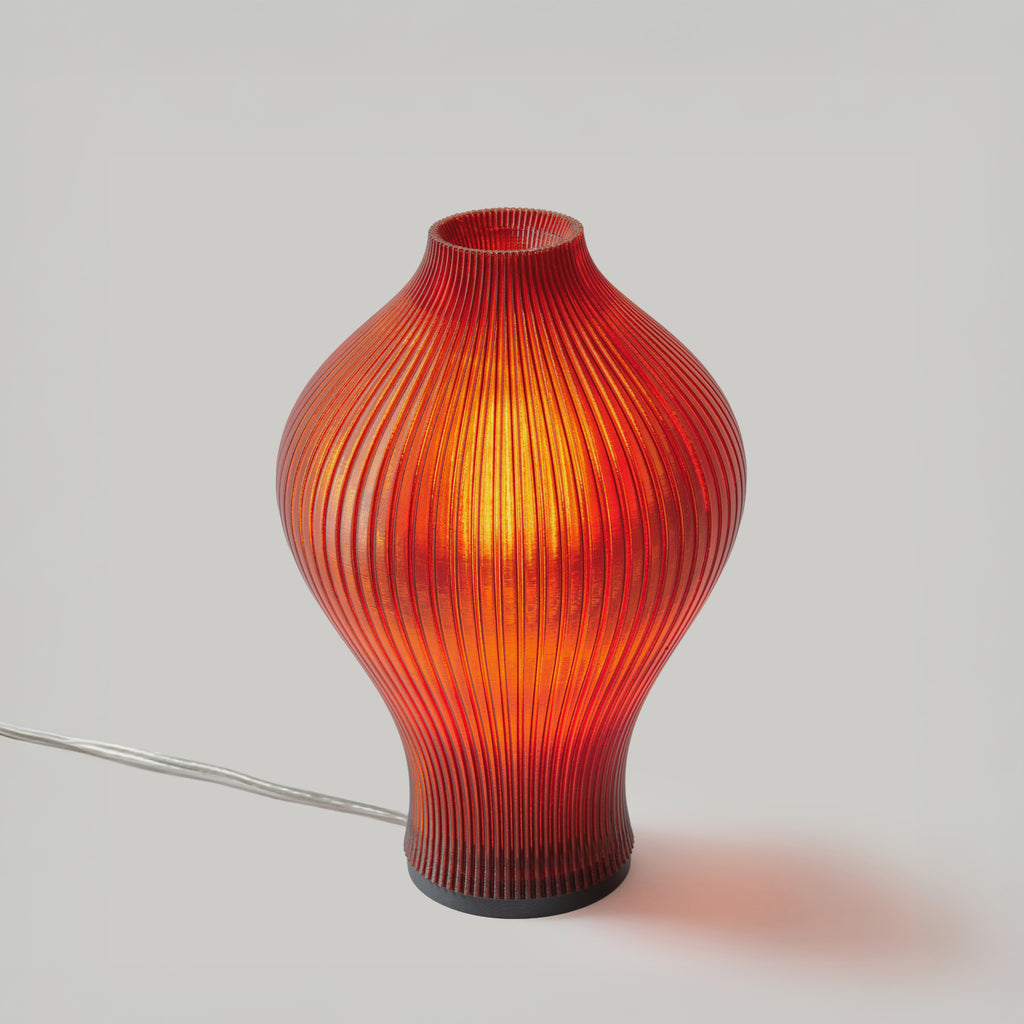 Baleine Lamp in Amber on white background