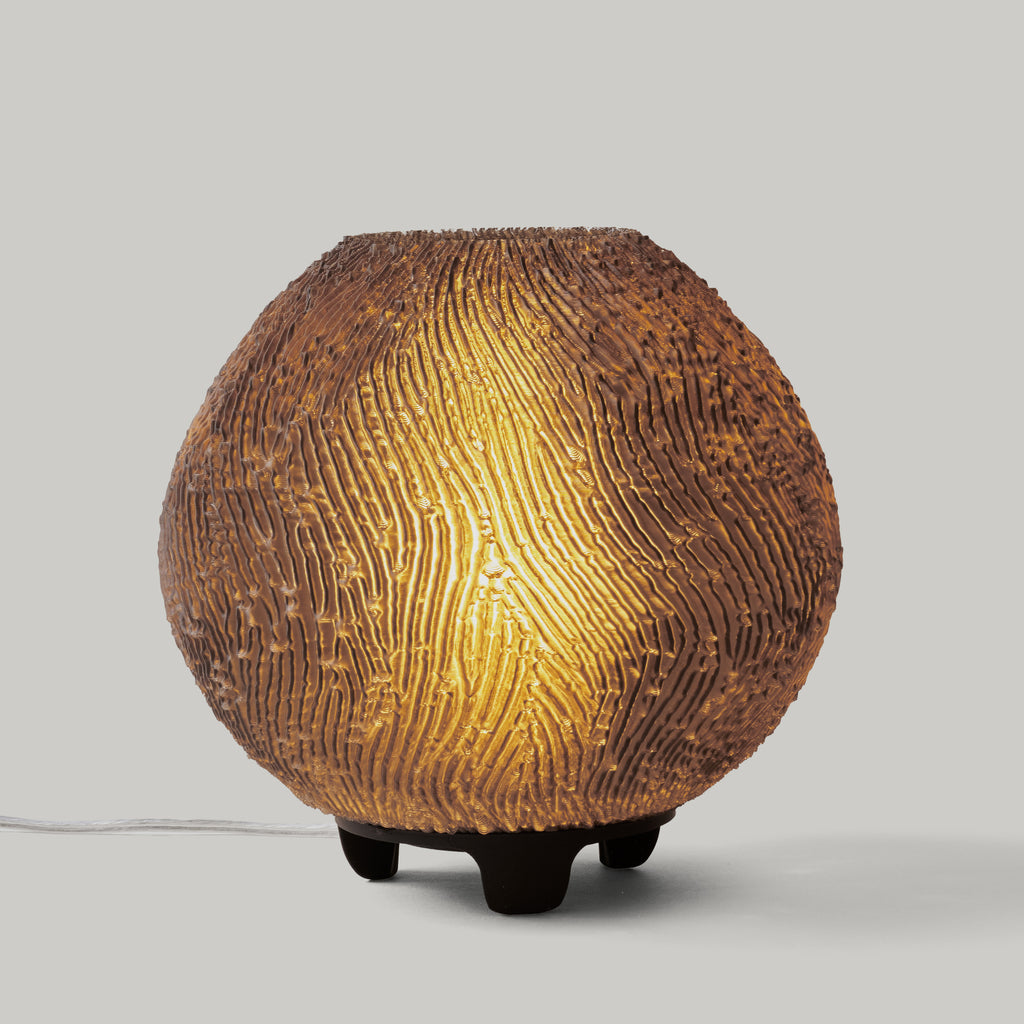 Coral Lamp in Smoke on white background