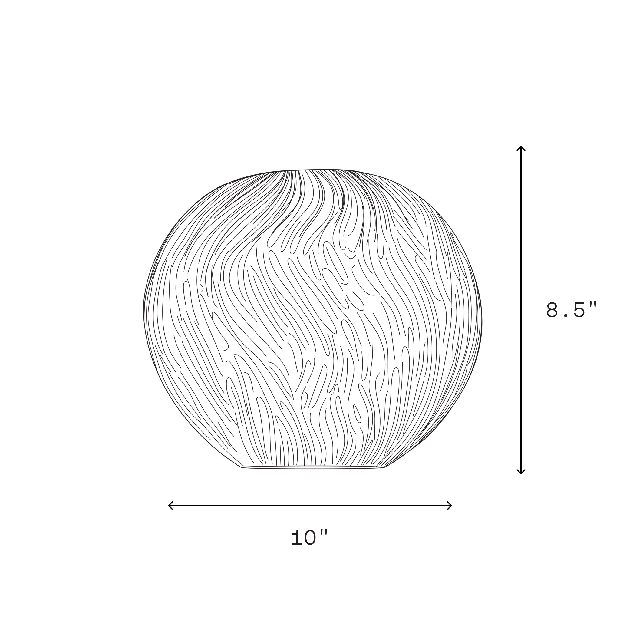 Image of Coral Pendant Smoke Dimensions: 8.5 inches tall by 10 inches wide