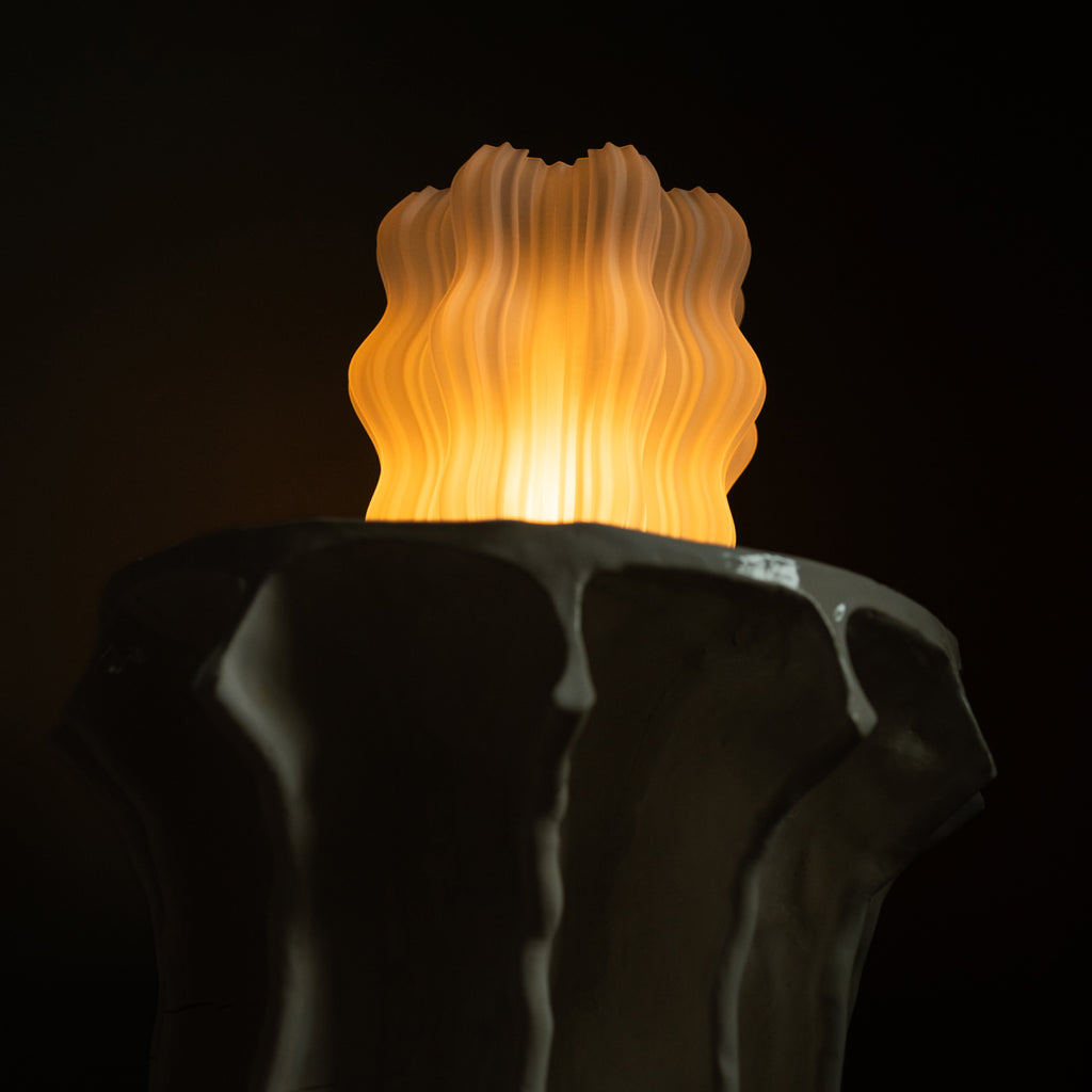 Cordless Mini Wavy Lamp on white table