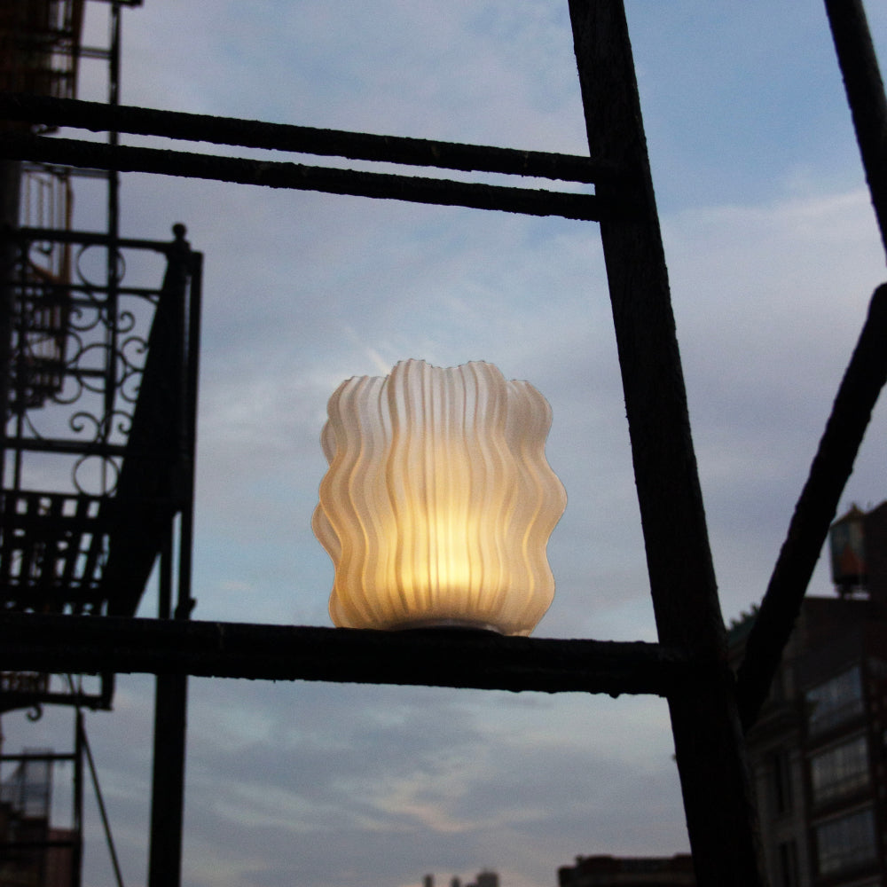 Cordless Mini Wavy Lamp on fire escape