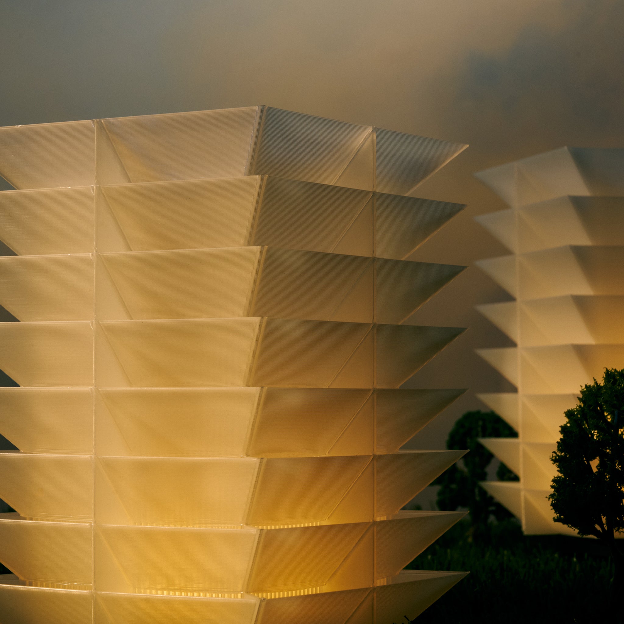 closeup of cordless pagoda lamp