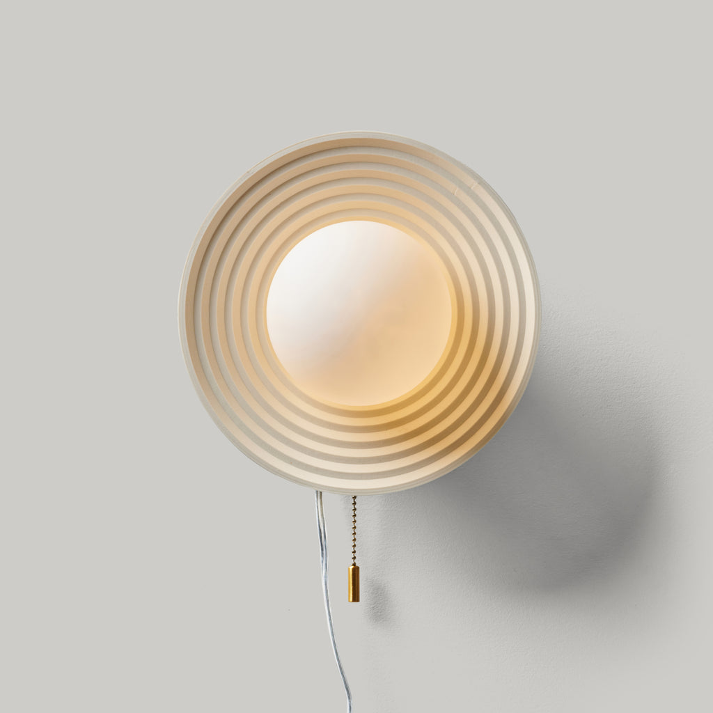 Echo Sconce in Eggshell on white background
