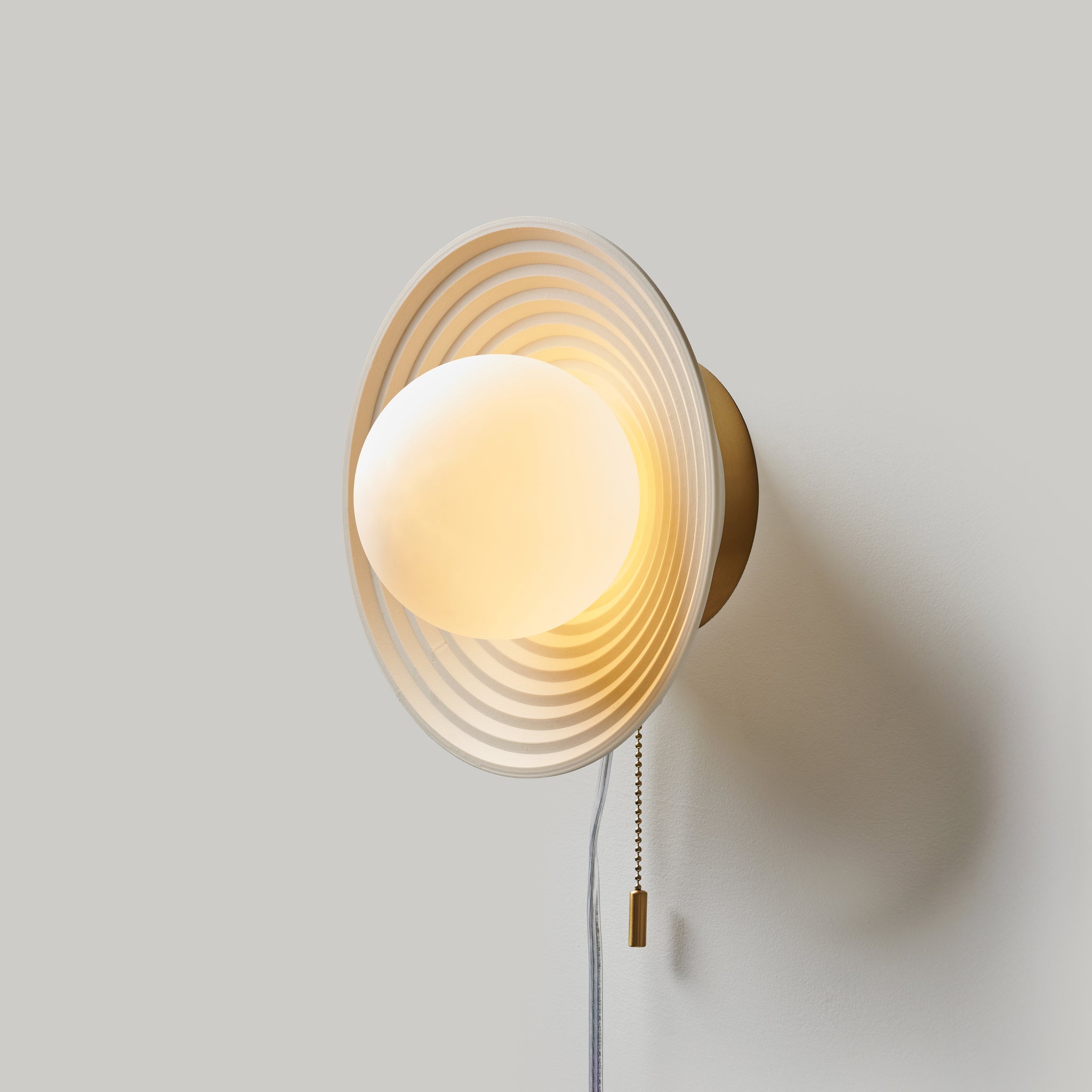 Echo Sconce in Eggshell on white background