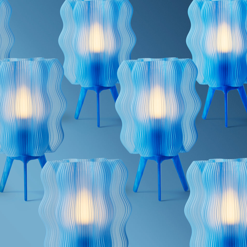 Wavy Lamps in periwinkle