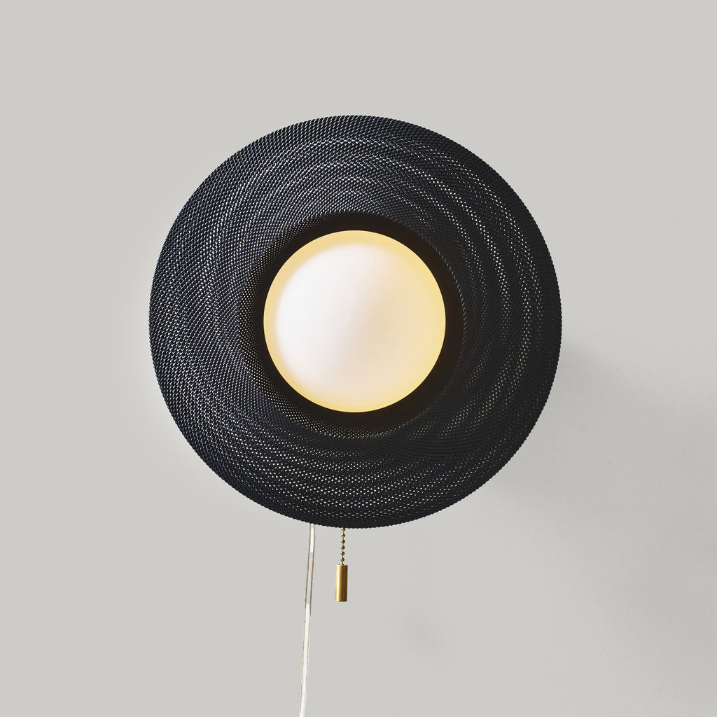 Helios Sconce in Matte Black on white background