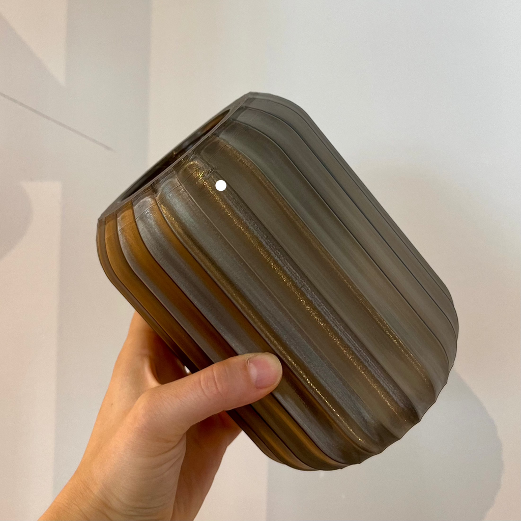 Mini Allium Lamp in Smoke with defect on white background