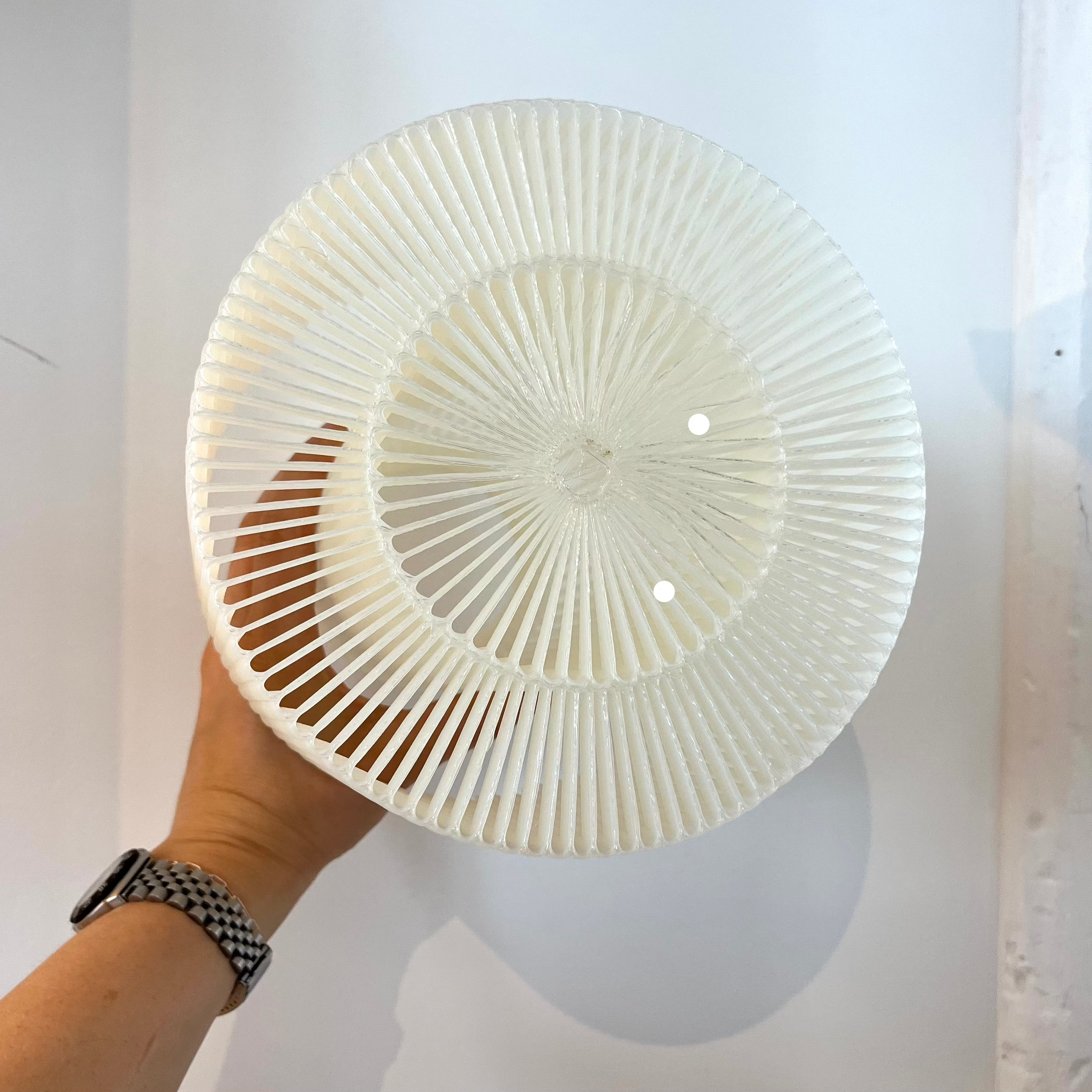 Drum Lamp with defect on white background