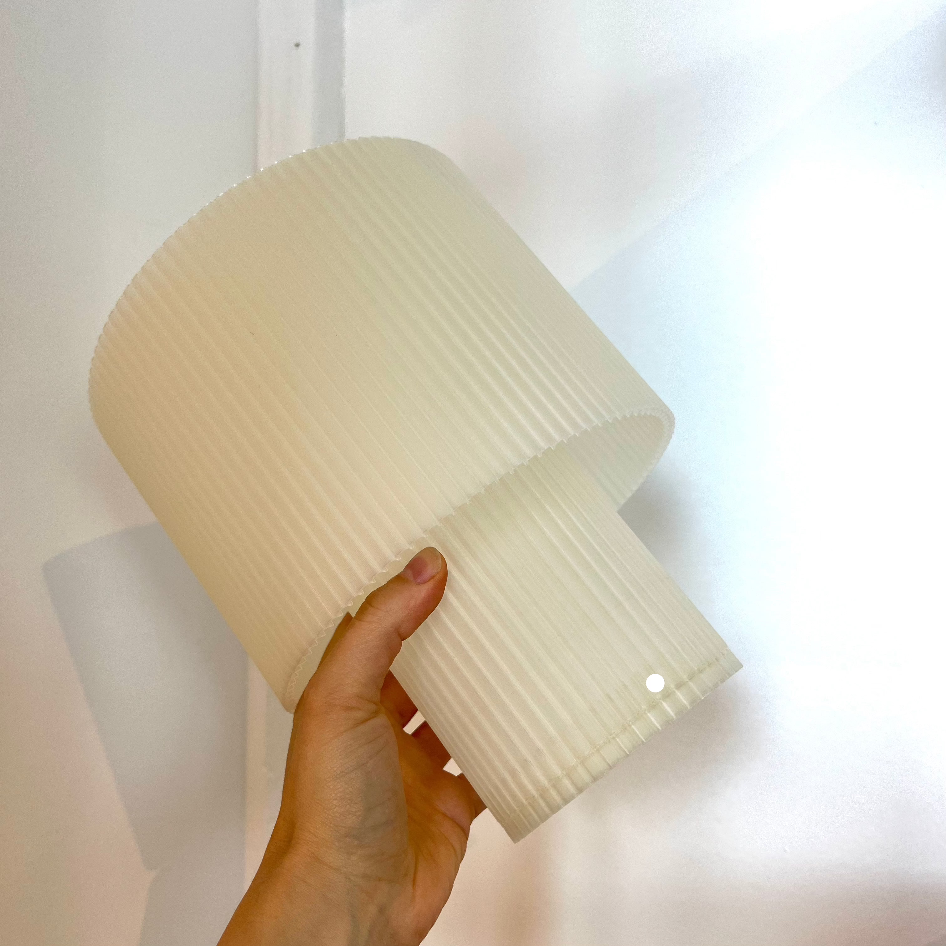 Drum Lamp with defect on white background