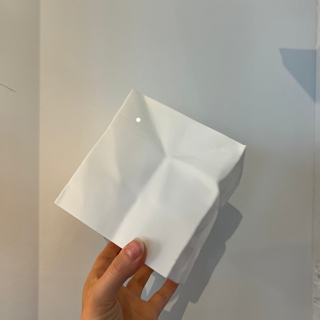 Farolito Lamp shade with defect on white background