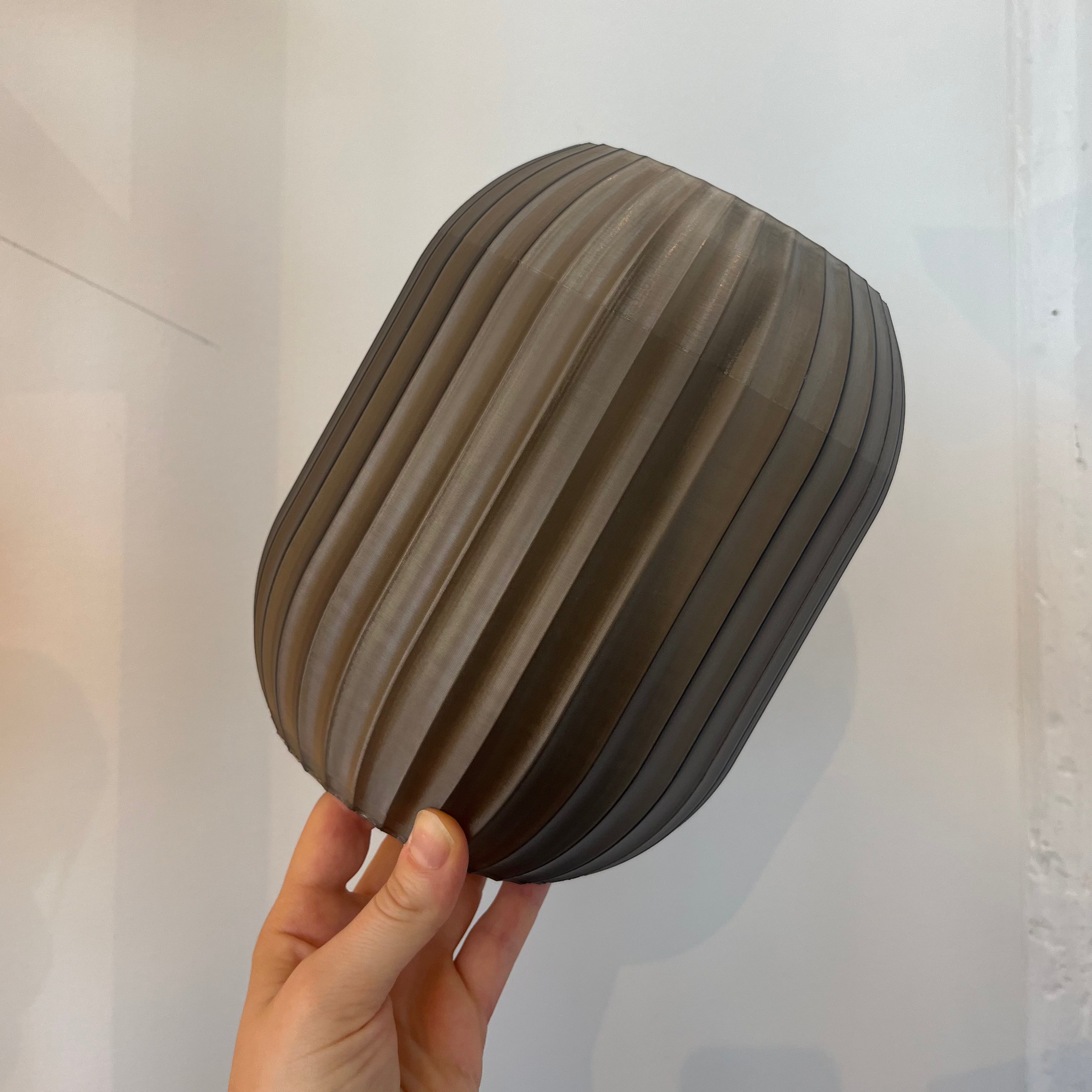 Allium Lamp Shade in Smoke with defect on white background