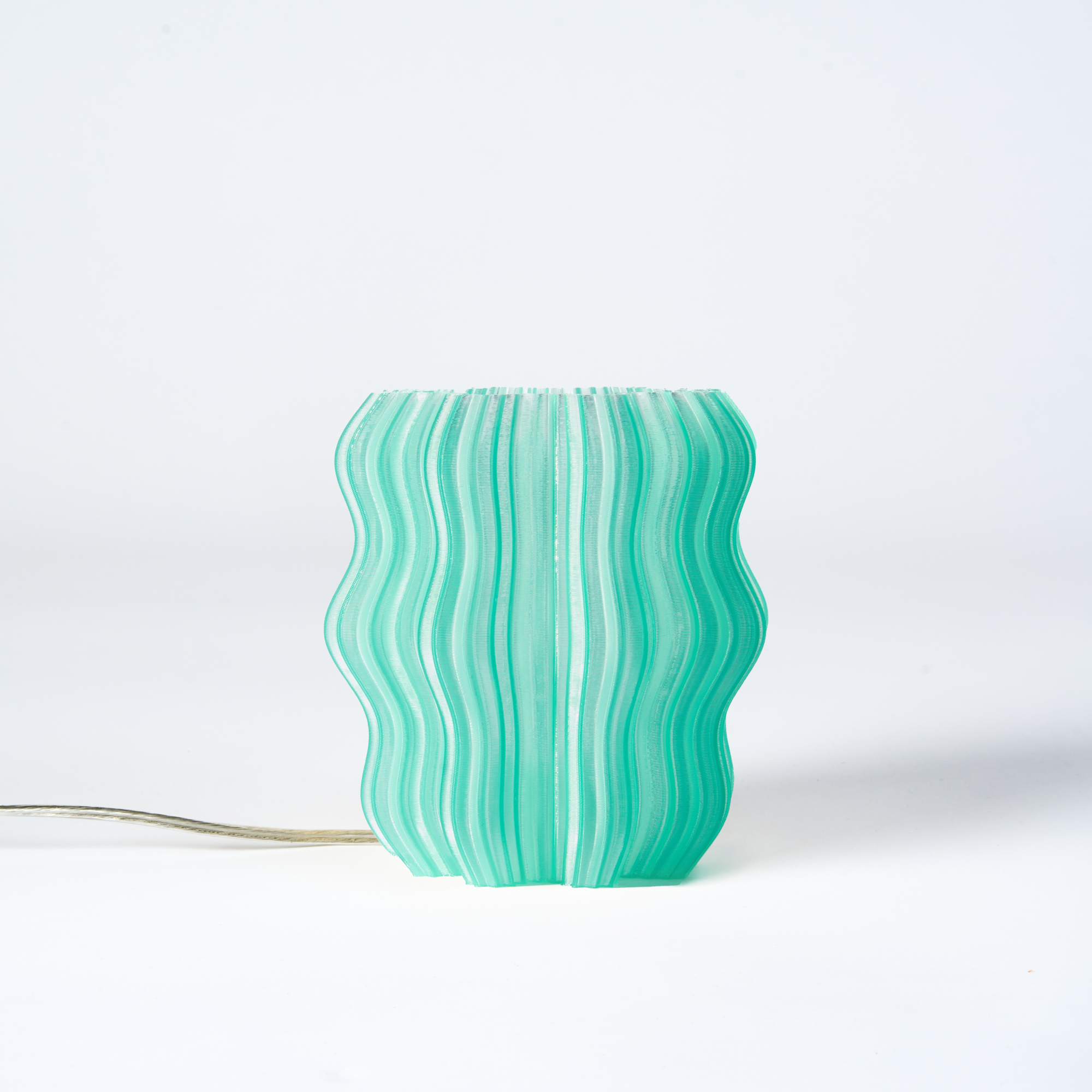 Seafoam Mini Wavy Lamp on white background