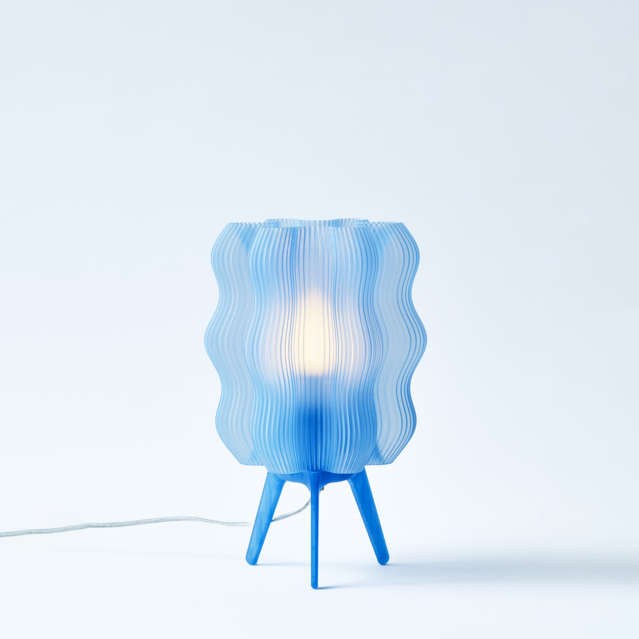 Wavy Lamp in periwinkle on white background