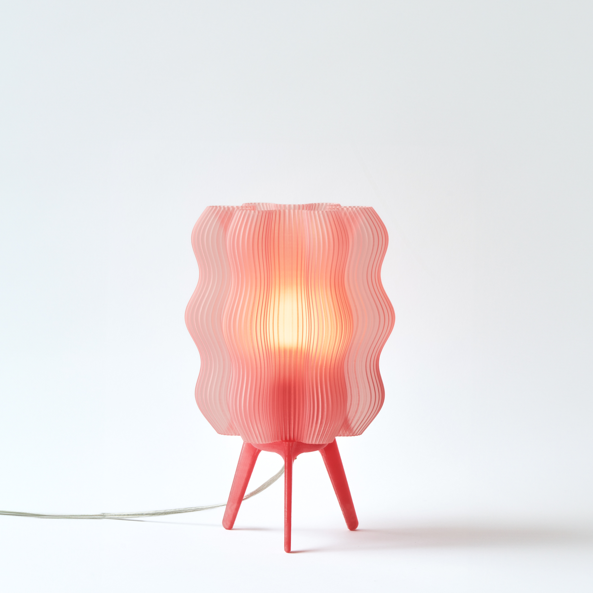 Wavy Lamp in peach on white background