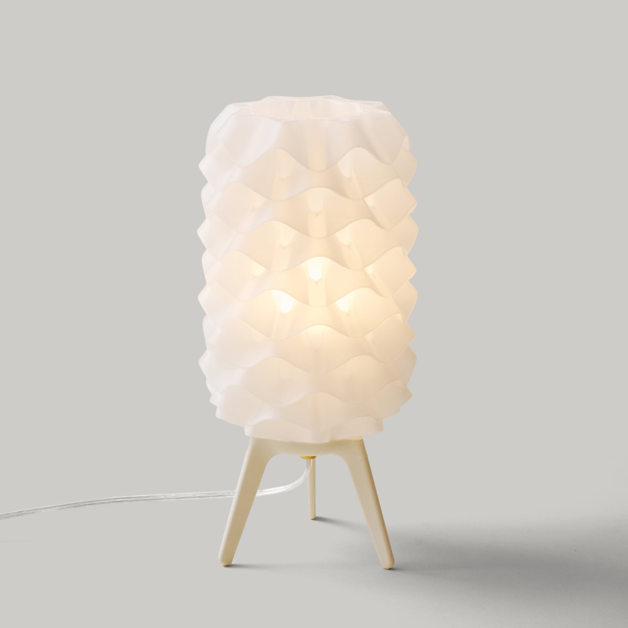 Lotus Lamp in Eggshell on white background