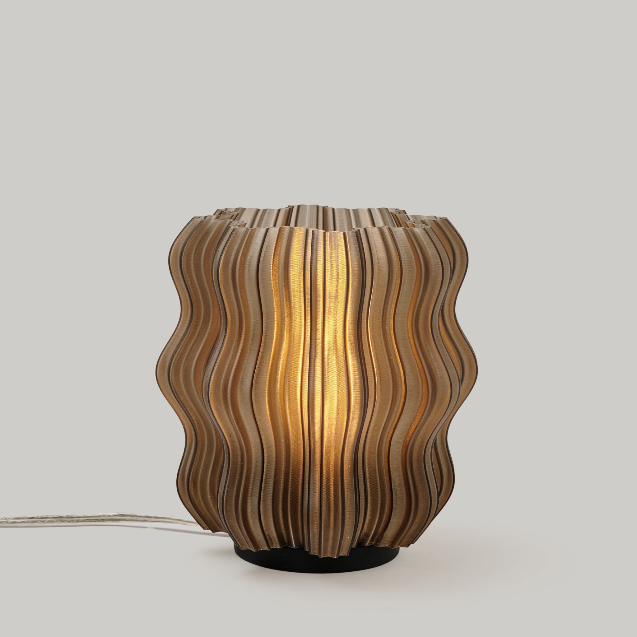 Mini Wavy Lamp in Smoke on white background