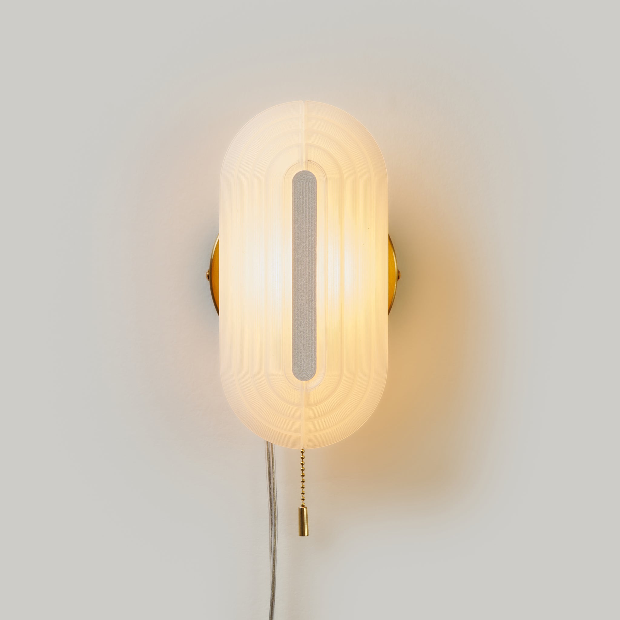 Pill Sconce front view on white background