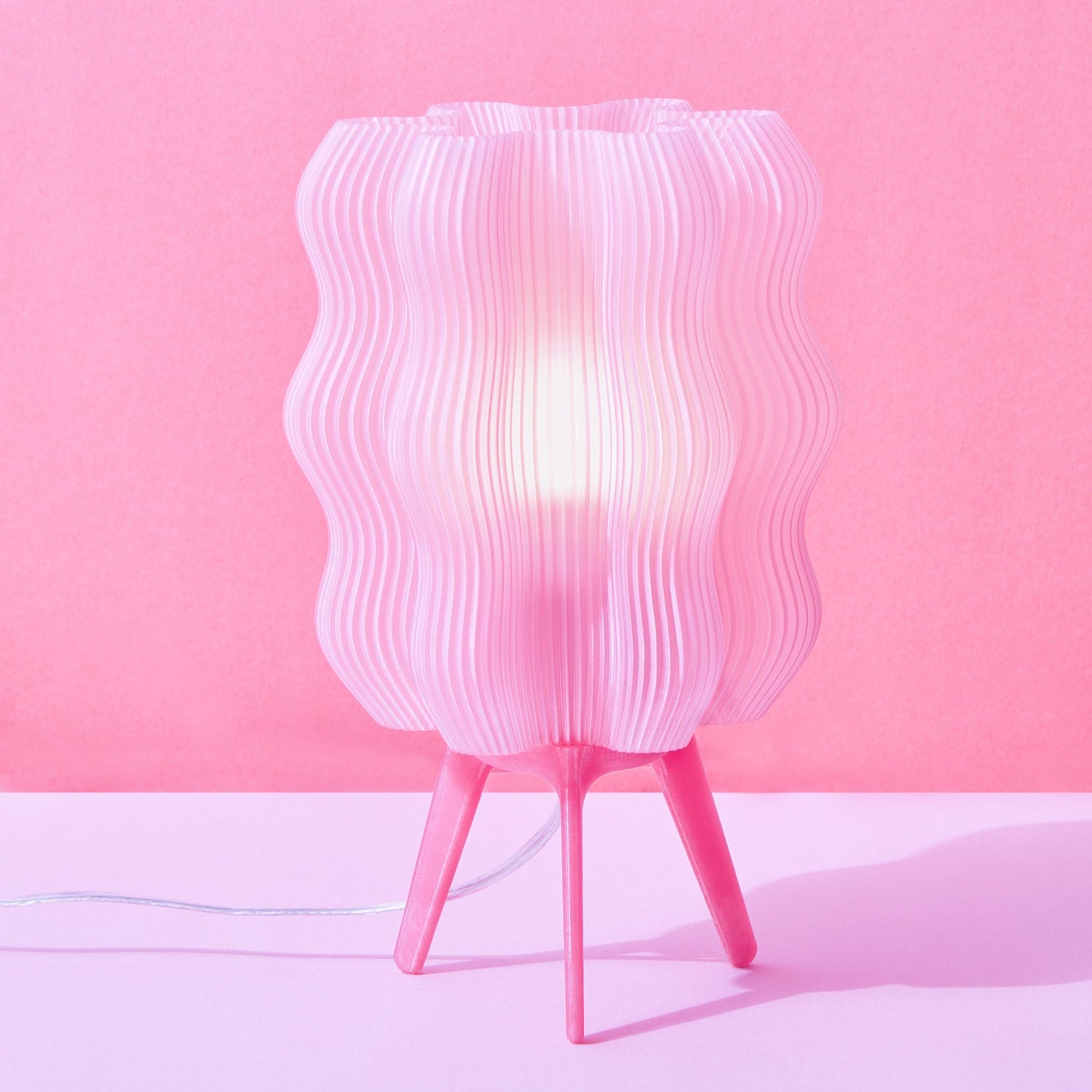 Wavy Lamp in pink lemonade on pink background