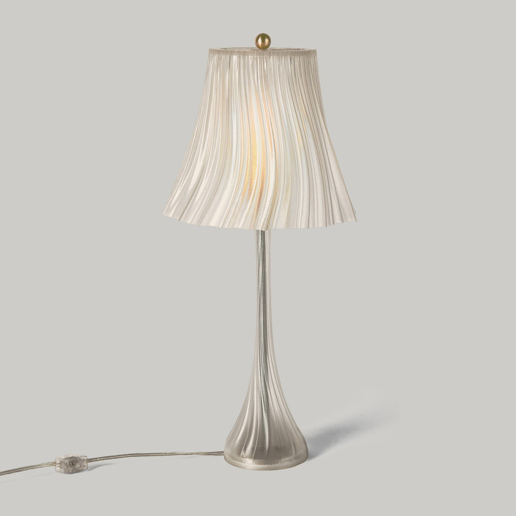 Pleat Lamp in Clear on white background