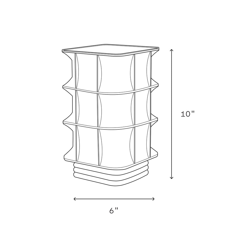 Image of Scaffold Lamp with dimensions: 10 inches tall, 6 inches wide