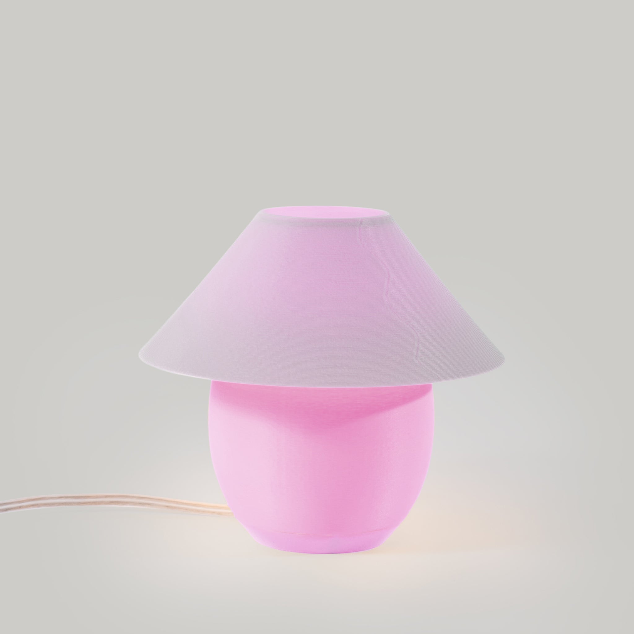 Scoop Lamp in lavender on white background