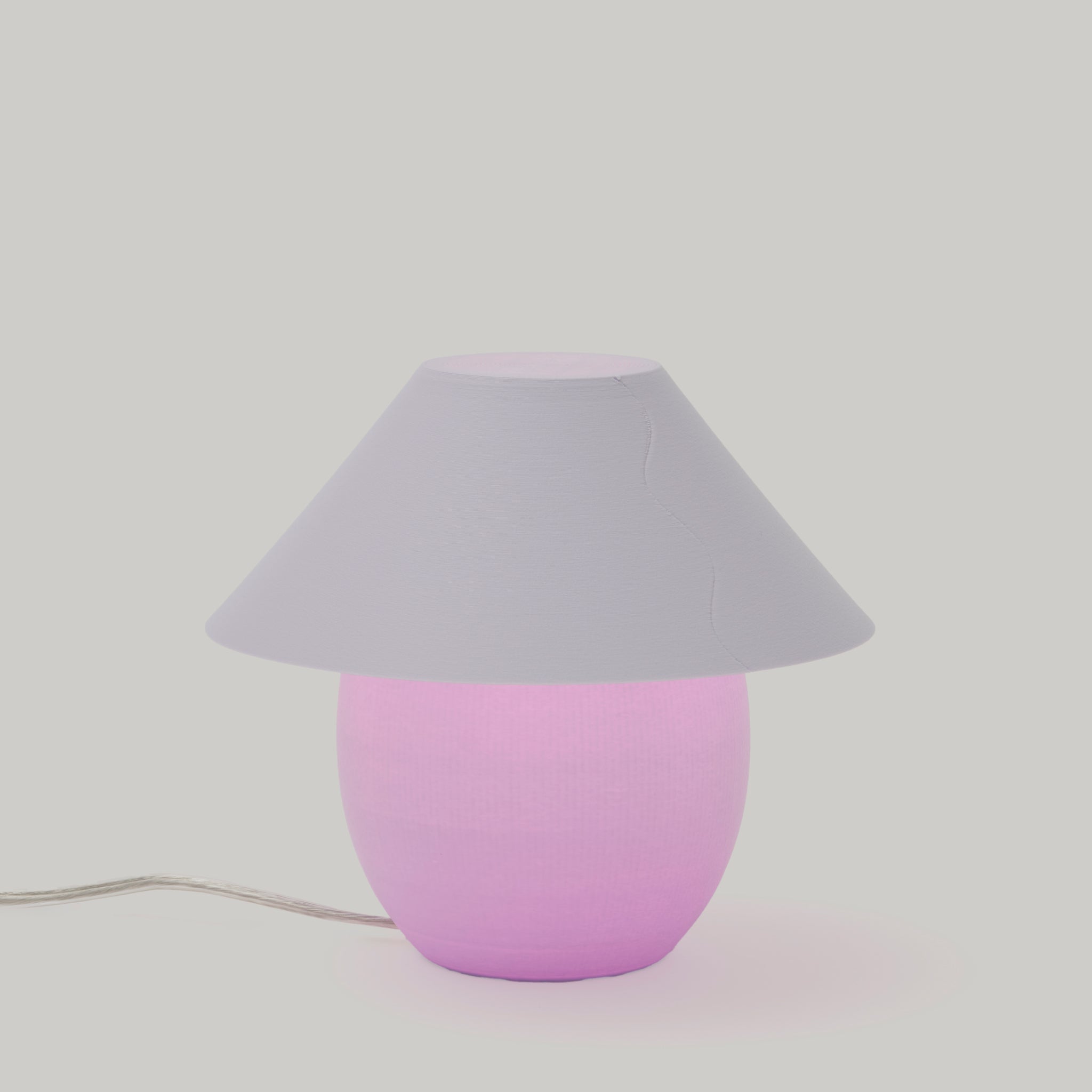 Scoop Lamp in Lavender on white background