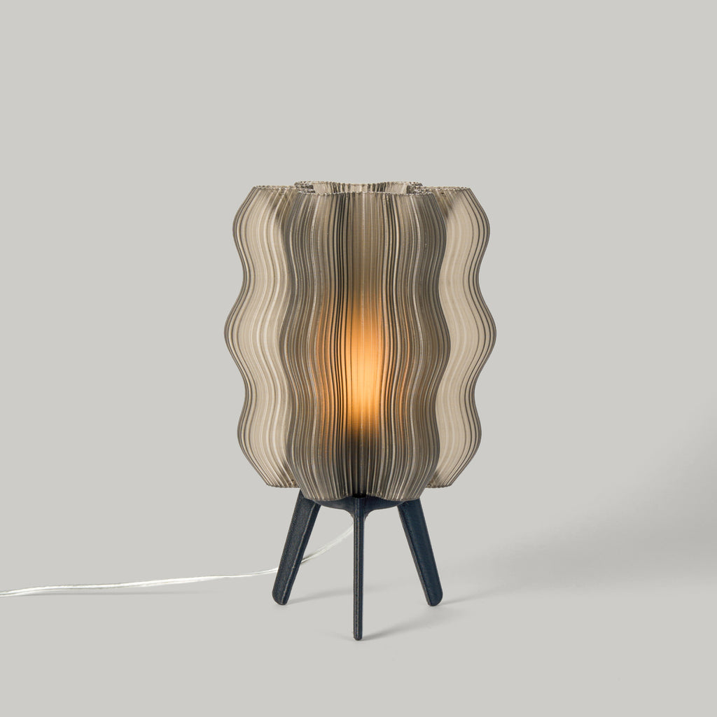 Wavy Lamp in smoke on white background