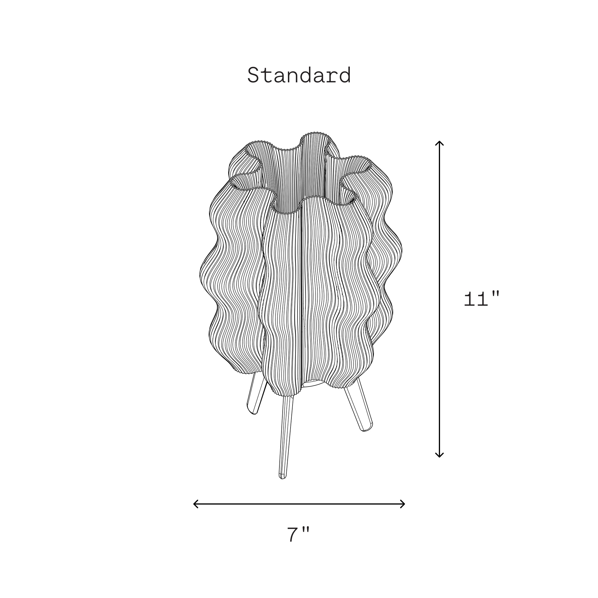 Wavy Lamp dimensions