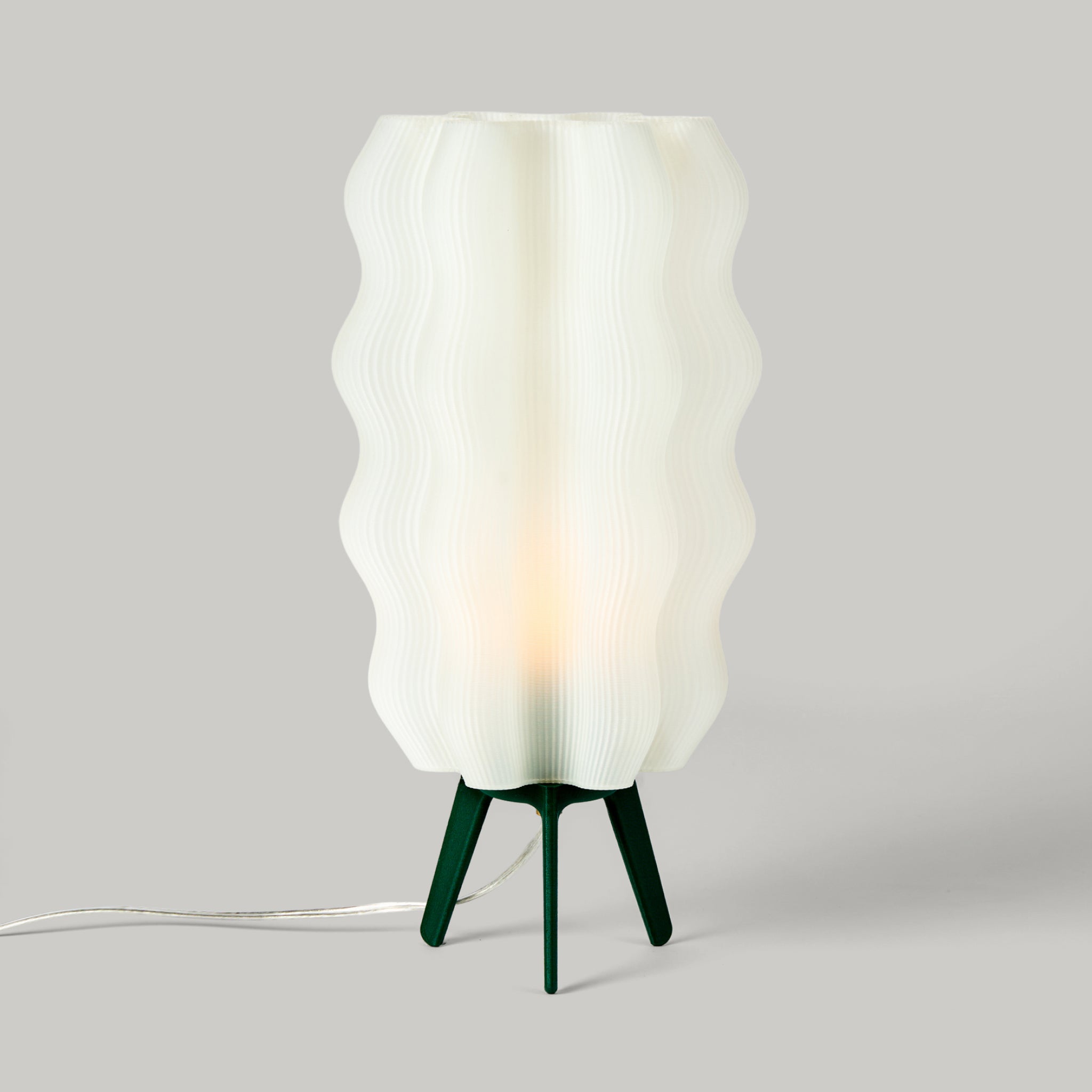 Tall Wavy Lamp in forest on white background